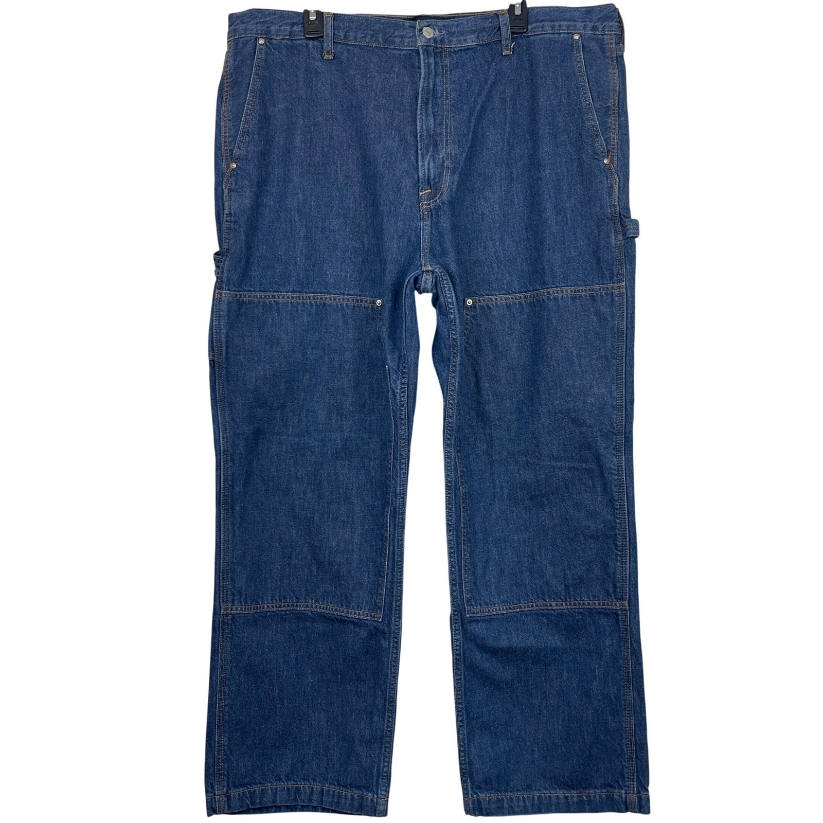 Abercrombie & Fitch Double Knee Carpenter 40x32 Baggy Y2k Lightweight Blue Jeans